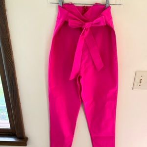Neon pink trousers